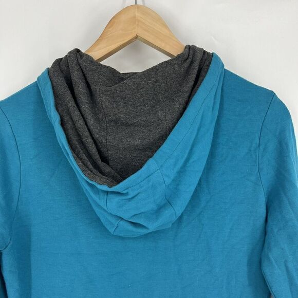 Moosejaw Jacket Size Small Womens Teal Blue Hoodie Full Zip Stretch Bamboo Knit - Picture 6 of 6